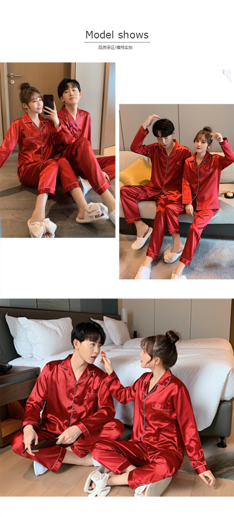 Spring Men Long Sleeve Pajamas Set Solid Satin Homewear Silk Man Sleepwear Suit Casual Turn-Down Collar Pyjamas Male Sleep Tops