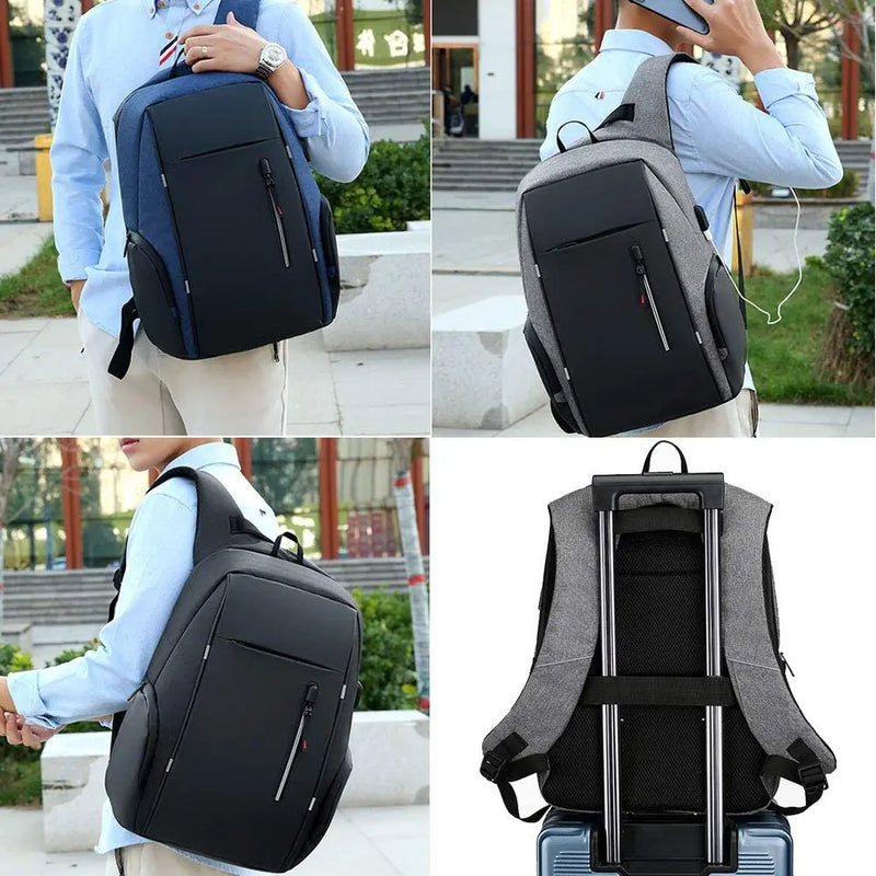 Backpack Men USB Charging Waterproof 15.6 Inch Laptop Casual Oxford Male Business Bag Mochila Computer Notebook Backpacks