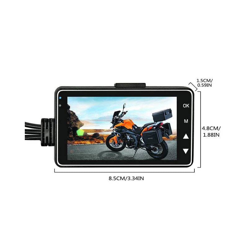 Cámara dual DVR para motocicleta, cámara para tablero de instrumentos con doble pista especial, delantera y trasera, HD, resistente al agua, grabadora de video para conducción de motocicletas