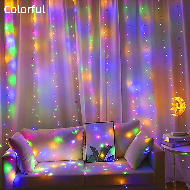 Christmas Holiday LED Decoration Lights Fairy Bedroom String Garland Lighting Curtain Lights With Remote Control