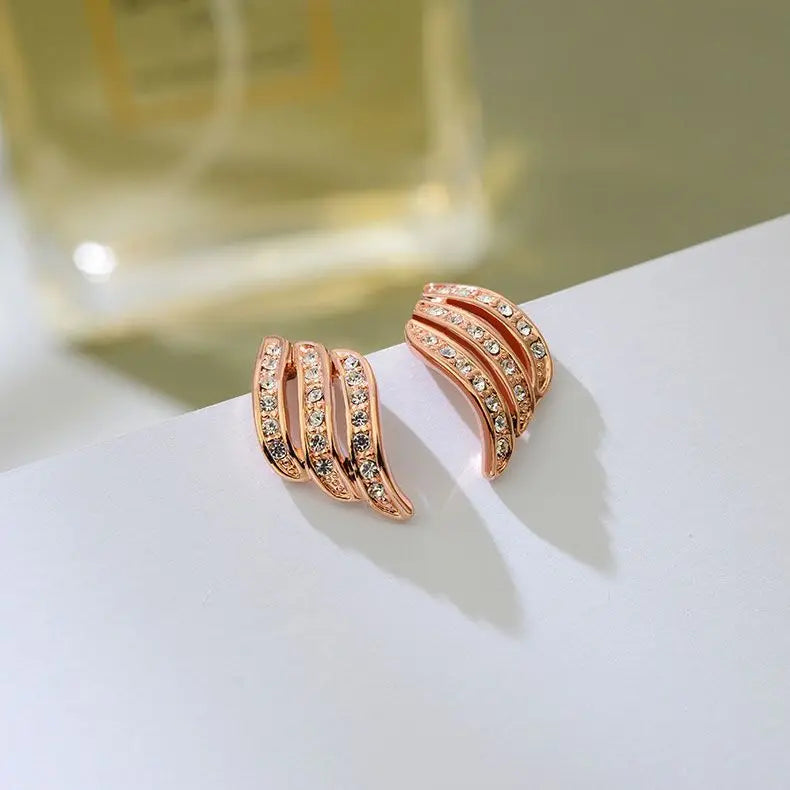 Korea Design Rhinestone Clip On Earrings No Hole Women's Simple Elegant Style Ear cuff  Bridal Wedding Party Earrings Jewelry