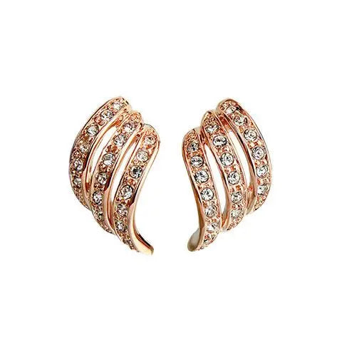 Korea Design Rhinestone Clip On Earrings No Hole Women's Simple Elegant Style Ear cuff  Bridal Wedding Party Earrings Jewelry