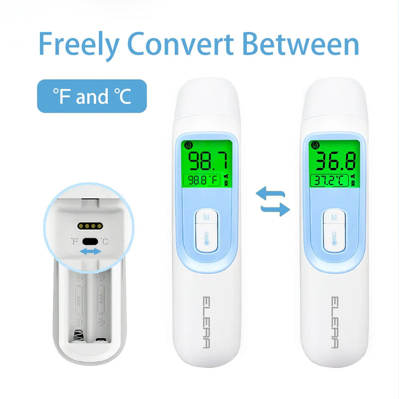 ELERA Digital Ear Thermometer Forehead Non-Contact Baby Body Termometro Infrared LCD Adult Fever IR Household Health Monitors