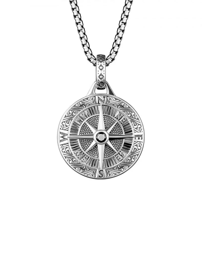 Quality Fashionable Medal Necklace Pendant Pirate Ship Compass Personality Men\'s Necklace Pendant Hip Hop Jewelry Trend Jewelry