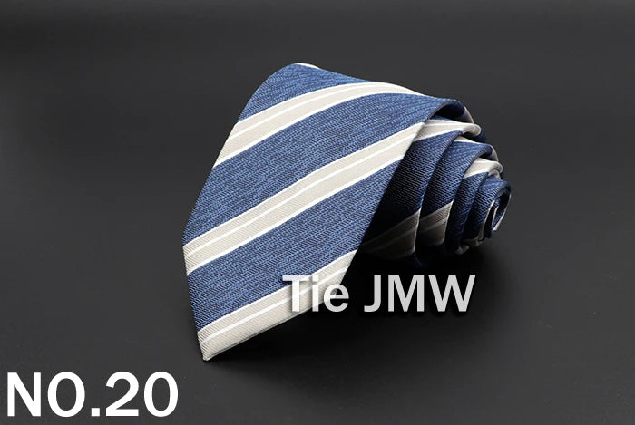 New Men's Tie Classic Solid Color Stripe Flower Floral 8cm Jacquard Necktie Accessories Daily Wear Cravat Wedding Party Gift