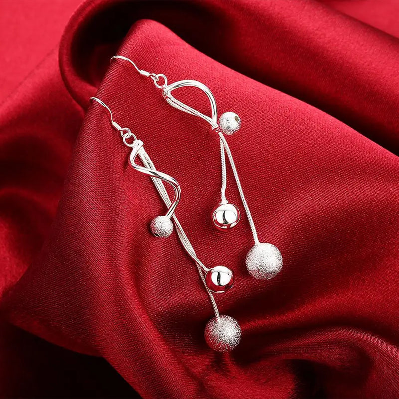 Pendientes de borlas de plata de ley 925 para mujer, joyería de moda para fiestas, pendientes largos, regalos de boda, bonitos