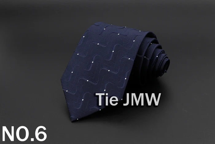 New Men's Tie Classic Solid Color Stripe Flower Floral 8cm Jacquard Necktie Accessories Daily Wear Cravat Wedding Party Gift