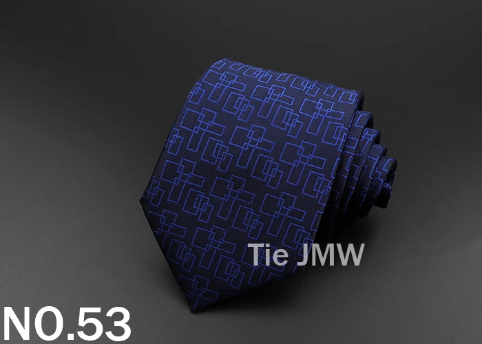 New Men's Tie Classic Solid Color Stripe Flower Floral 8cm Jacquard Necktie Accessories Daily Wear Cravat Wedding Party Gift