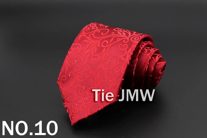 New Men's Tie Classic Solid Color Stripe Flower Floral 8cm Jacquard Necktie Accessories Daily Wear Cravat Wedding Party Gift