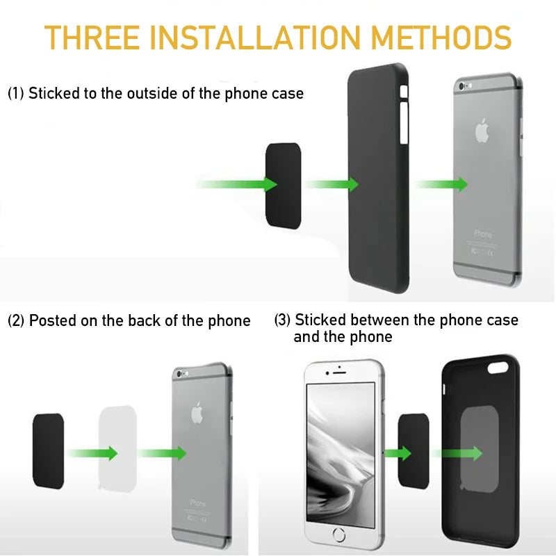 5 piezas/lote de placa de metal magnética para soporte de teléfono de coche, soporte universal de hoja de hierro con adhesivo en forma de disco, soporte magnético para teléfono móvil