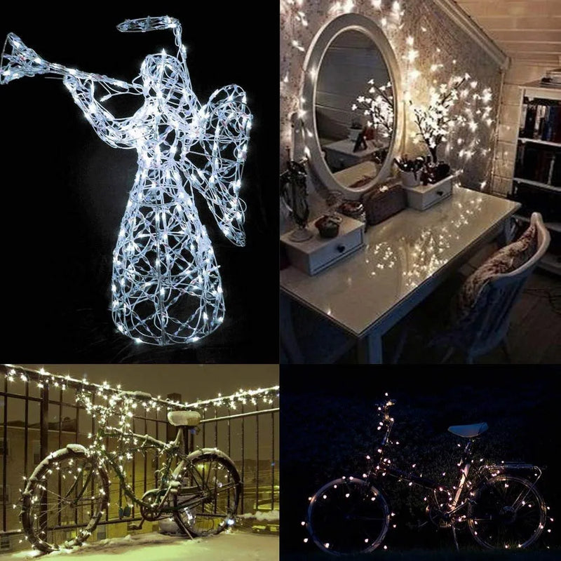 Guirnalda de luces LED de alambre de cobre de 1/2/5/10 m con alimentación por USB y 8 modos para decoración de fiestas navideñas y de Año Nuevo