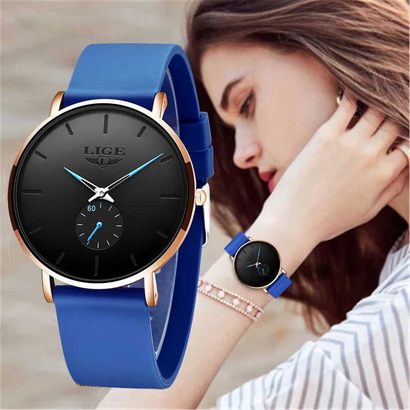 LIGE New Rose Gold Women Watch Business Quartz Watch Ladies Top Brand Luxury Female Wrist Watch Women Girl Clock Relogio Feminin