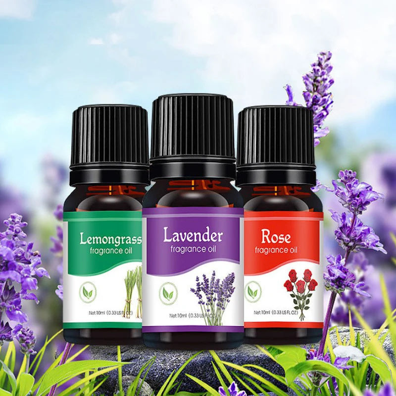 Aceites esenciales de aromaterapia Difusor de aceites solubles en agua Aromaterapia - Rosa, lavanda, limón, menta, limoncillo, sándalo,