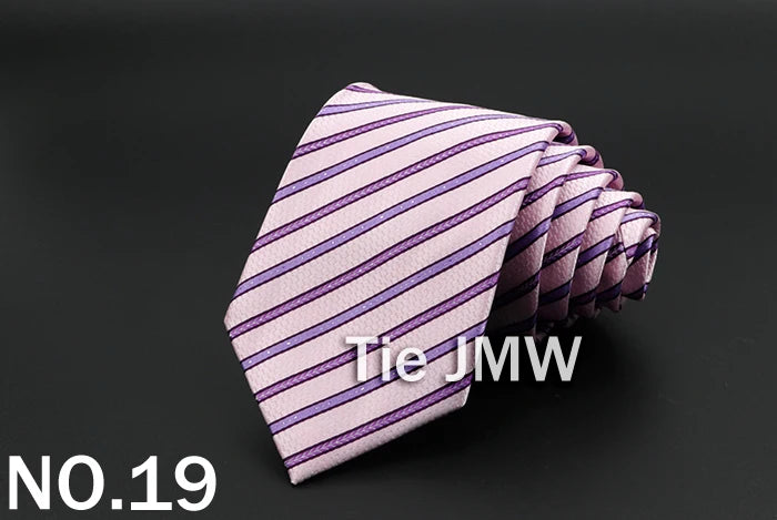 New Men's Tie Classic Solid Color Stripe Flower Floral 8cm Jacquard Necktie Accessories Daily Wear Cravat Wedding Party Gift