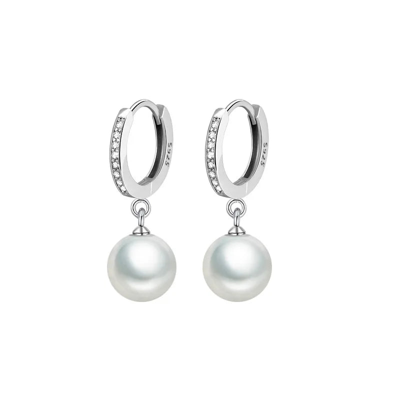 Pendientes de perlas LByzHan 2020, pendientes de perlas de agua dulce naturales genuinas, pendientes de plata de ley 925, joyería de perlas para regalo de boda de Wemon