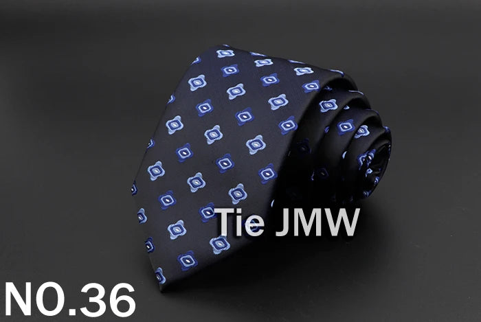 New Men's Tie Classic Solid Color Stripe Flower Floral 8cm Jacquard Necktie Accessories Daily Wear Cravat Wedding Party Gift