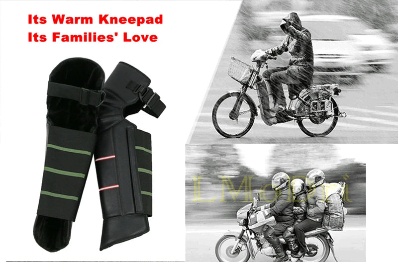 LMoDri Motorcycle Warm Kneepad Legs Warmer Motorbike Riding Knee Pads Windproof Winter Anti-cold Oxford Cloth Waterproof