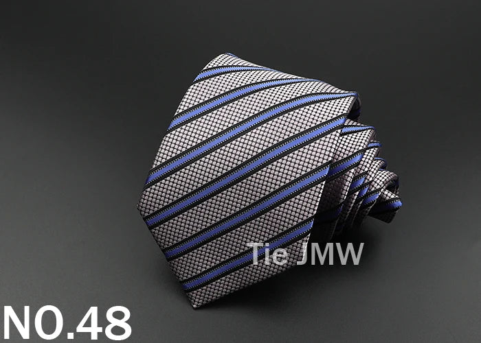 New Men's Tie Classic Solid Color Stripe Flower Floral 8cm Jacquard Necktie Accessories Daily Wear Cravat Wedding Party Gift