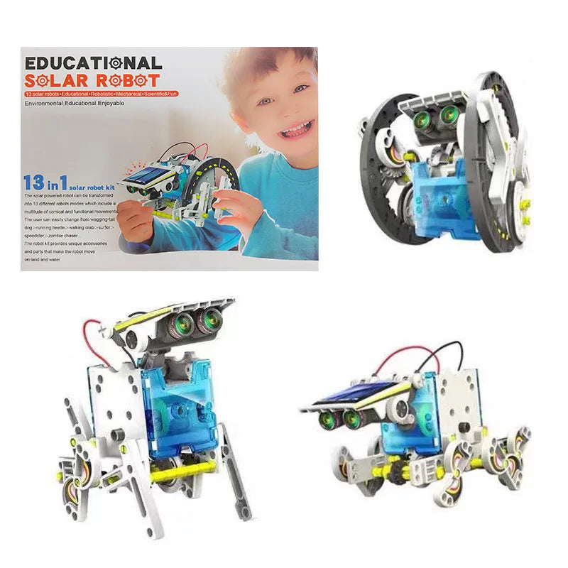 Kit de bricolaje de robot con energía solar, juguetes educativos científicos para niños, 13 formas de transformación, regalo para niños, escuela, STEM