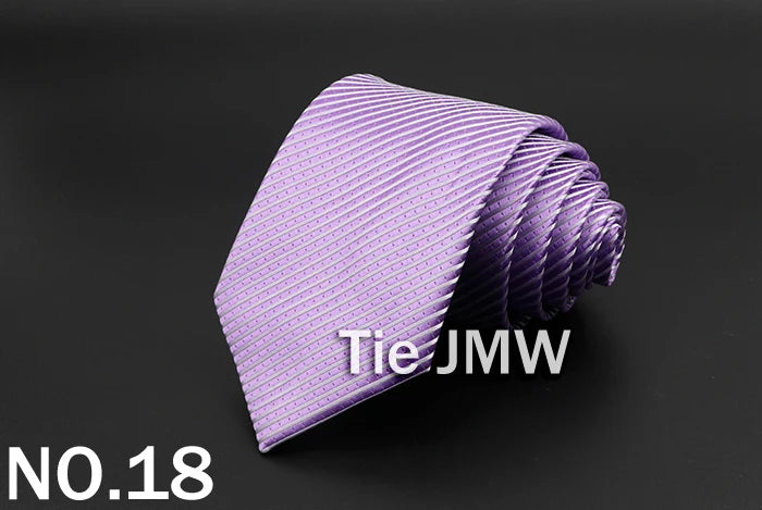 New Men's Tie Classic Solid Color Stripe Flower Floral 8cm Jacquard Necktie Accessories Daily Wear Cravat Wedding Party Gift