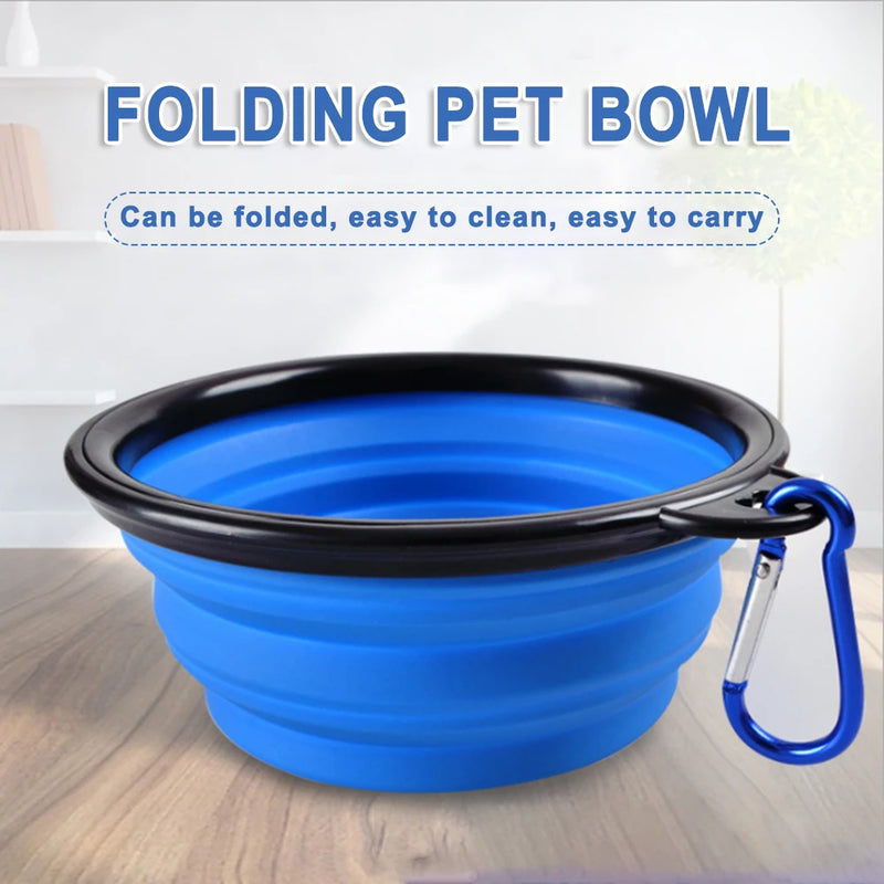 350/1000ml Large outdoor dog Silicone Folding Bowl Portable Water Bowl For Dogs Puppy Food Collapsible Pet Feeder Dish Bowl toy