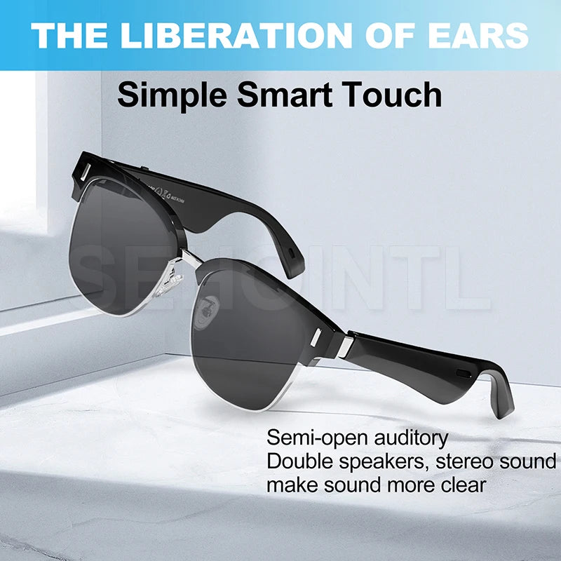 Smart Sunglasses Anti-Blue Audio Glasses Wireless Bluetooth Open Ear Speaker Headsets Handsfree Music Call for Gaming Meeting..