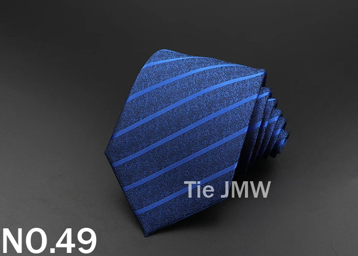 New Men's Tie Classic Solid Color Stripe Flower Floral 8cm Jacquard Necktie Accessories Daily Wear Cravat Wedding Party Gift