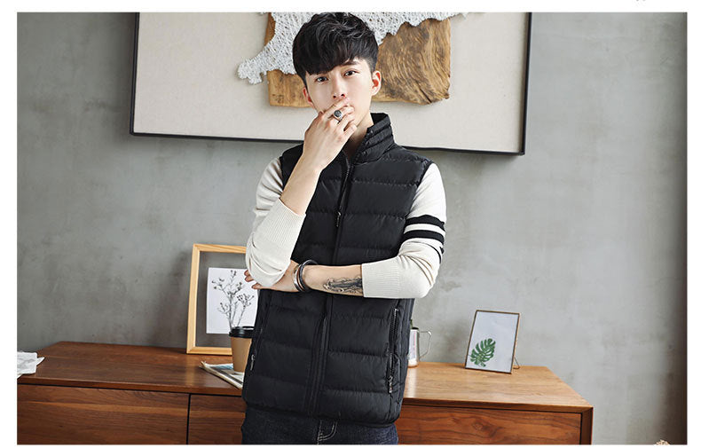 Men Vest Windproof Vest Men Jacket Sleeveless Vest Winter Jacket Casual Coat Men down Cotton Warm Thicken Waistcoat thick gilet