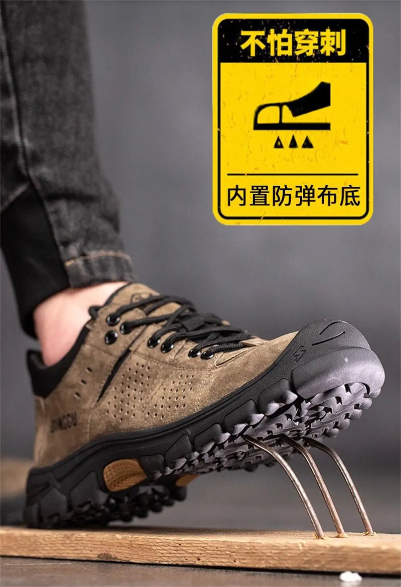 New Indestructible Shoes Work Sneakers Steel Toe Cap Safety Shoes Men Boots Anti-smash Anti-puncture Work Boots Security