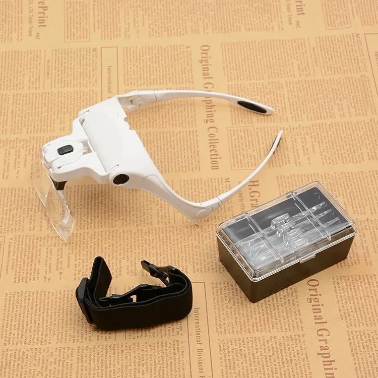 Magnifying Glasses Led Light Lamp Head Loupe Jeweler Headband Magnifier Eye Glasses Optical Glass Tool Repair Reading Magnifier