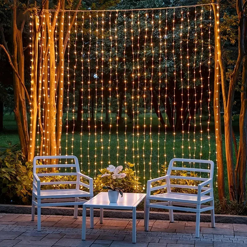 1 Pack LED Curtain Lights with USB 8 Modes Remote Control,for Wedding,Home,Party,Window,Wall,Halloween and Christmas Decorations