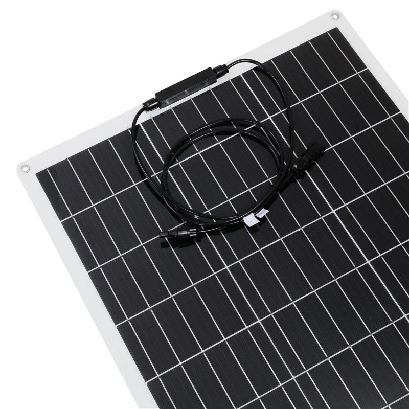 Panel solar flexible de 600 W y 300 W para kit de cargador de batería de celda solar de 12 V, sistema fotovoltaico para automóviles, barcos, autocaravanas y furgonetas