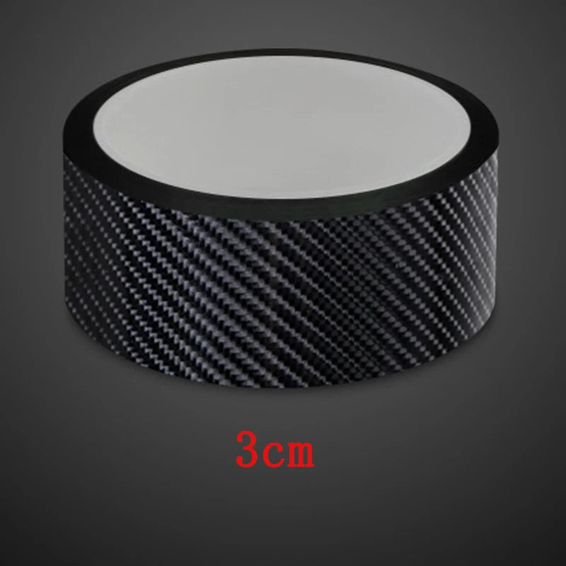 1M 3D Carbon Fiber Car Sticker DIY Paste Protector Strip Auto Door Sill Side Mirror Anti Scratch Tape Waterproof Protect Film