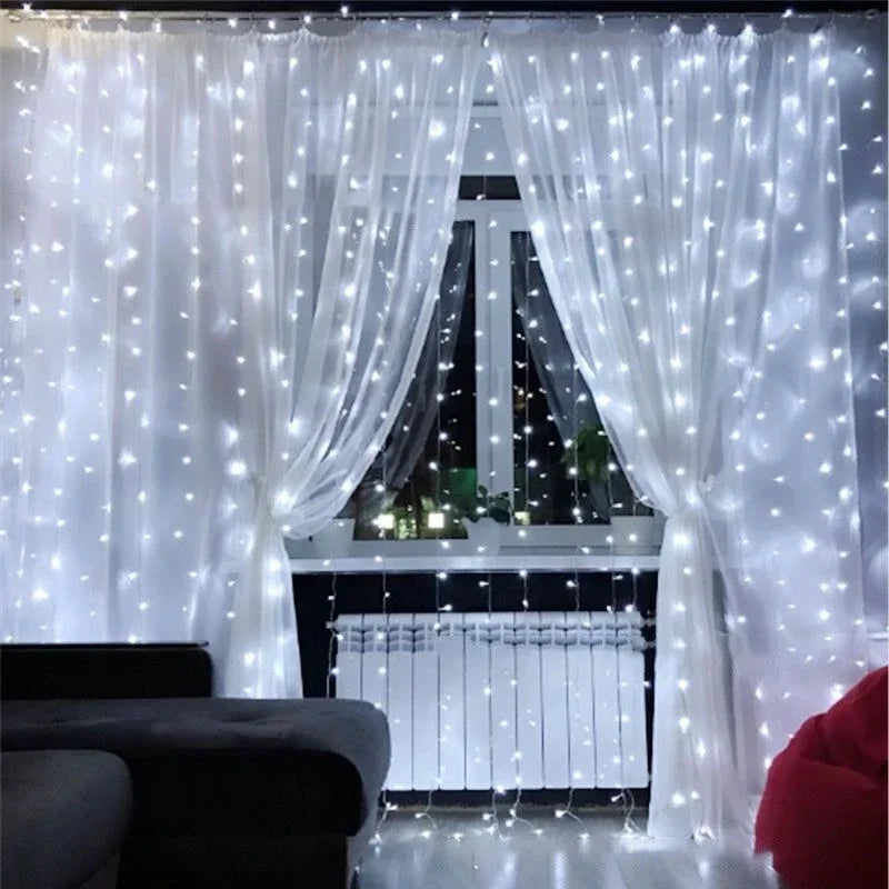 1 Pack LED Curtain Lights with USB 8 Modes Remote Control,for Wedding,Home,Party,Window,Wall,Halloween and Christmas Decorations