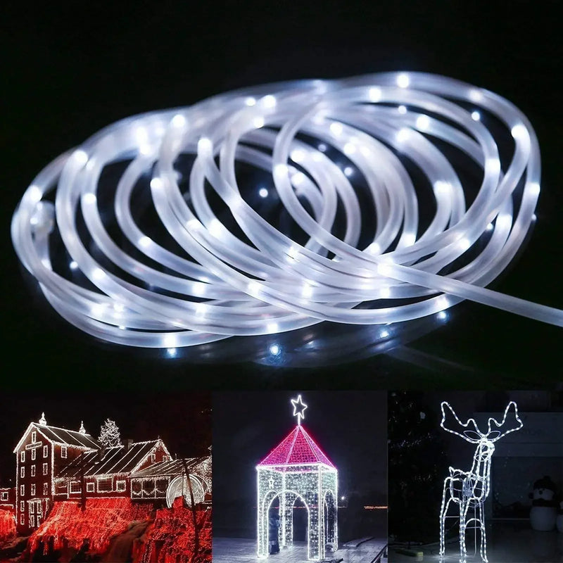 300Led Outdoor Solar Tube Rope Led Fairy Light Garden Christmas Decoration Xmas Wedding Garland Waterproof String Light Strip