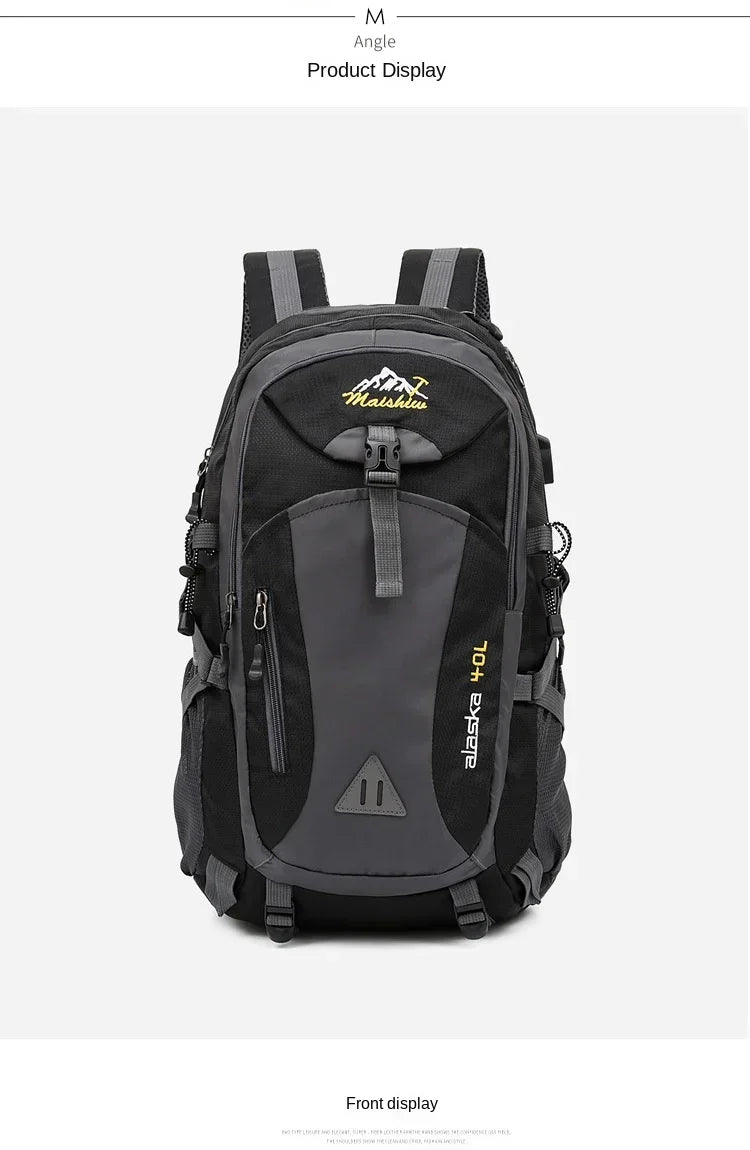 Weysfor 40L Waterproof Men Backpack Travel Pack Sports Bag Pack Outdoor Mountaineering Hiking Climbing Camping Backpack for Male