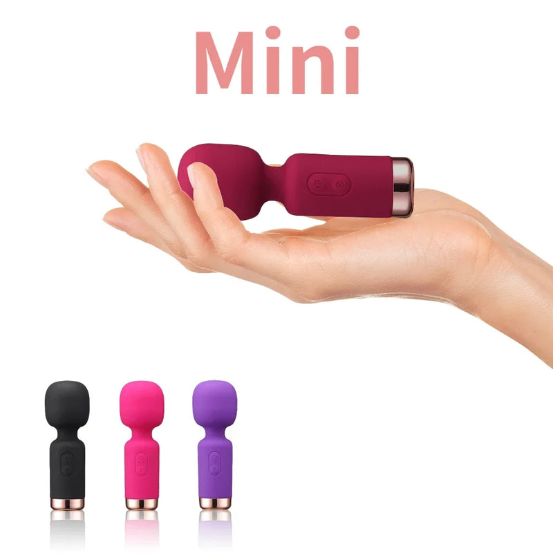 Mini vibrador con estimulador de clítoris femenino, juguetes sexuales para mujeres, varita mágica AV para adultos de 18 años, masturbador, consolador erótico de silicona