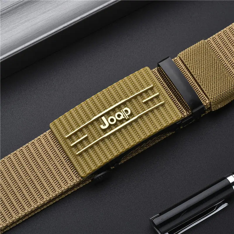 New Belt Men's Canvas Nylon Toothless Automatic Buckle Simple Belt Generous and Versatile