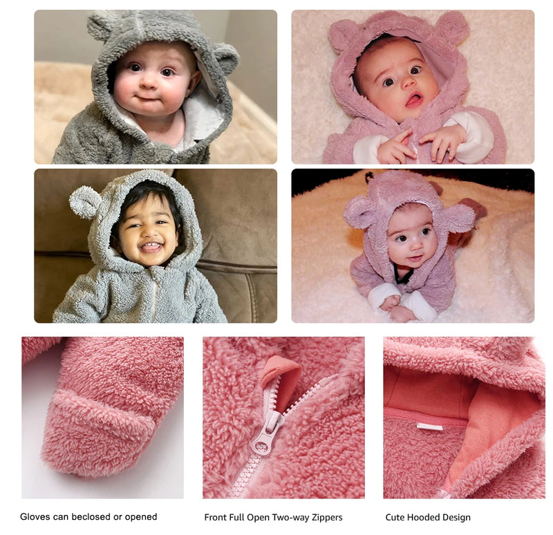 Ropa navideña para bebés recién nacidos de Ircomll, mono de otoño para niños y niñas, mono de una pieza de forro polar para bebés, trajes de alce para bebés