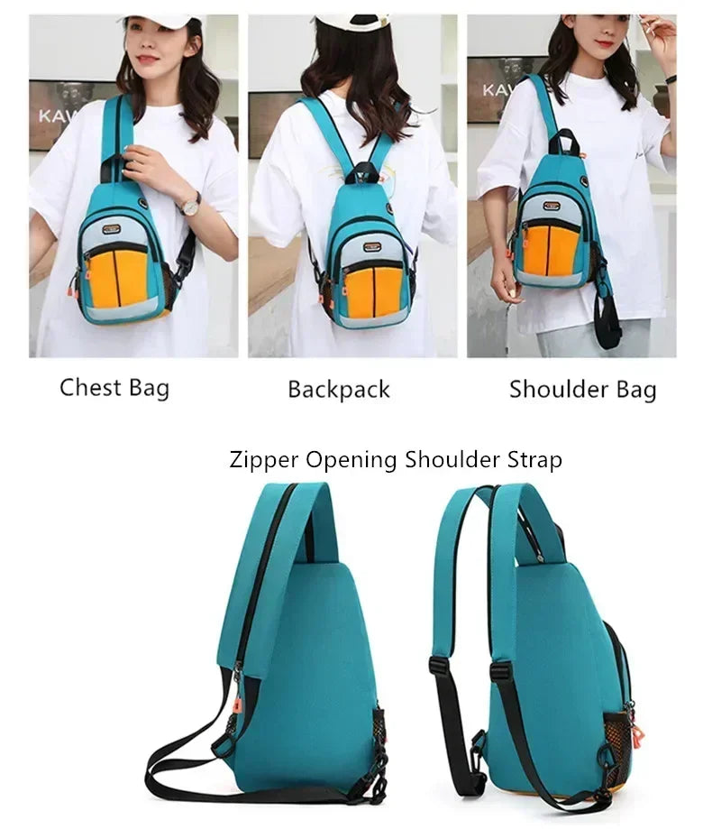 Mochila pequeña para mujer, bolso de pecho de tela Oxford, impermeable, bolso de mensajero de moda, bolso deportivo para mujer, bolso de viaje, bolso cruzado