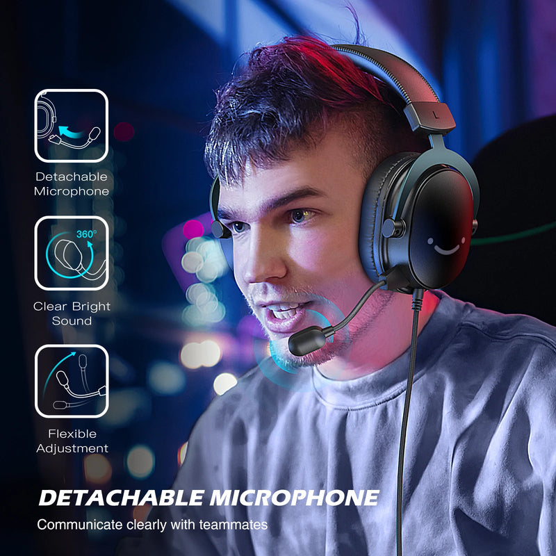 Auriculares FIFINE, conector de 3,5 mm y auriculares USB con sonido envolvente 7.1, control de volumen, interruptor de silencio para PC, MAC, PS4, PS5 Mixer-H9