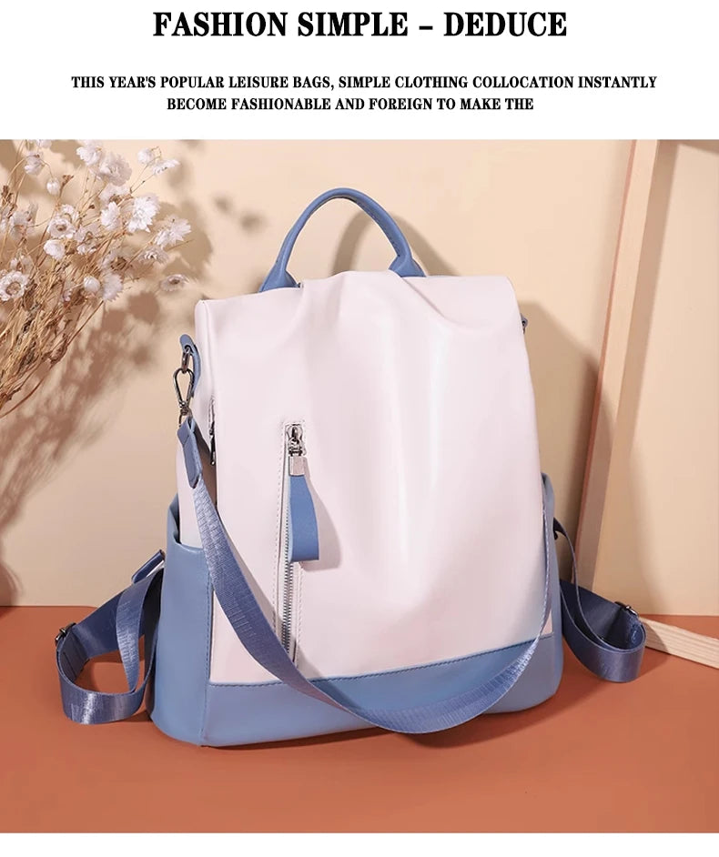 Fashion Women‘s Backpack Oxford Waterproof School Bags for Teenage Girl Multi-Function Shoulder Book Bag Travel Rucksack