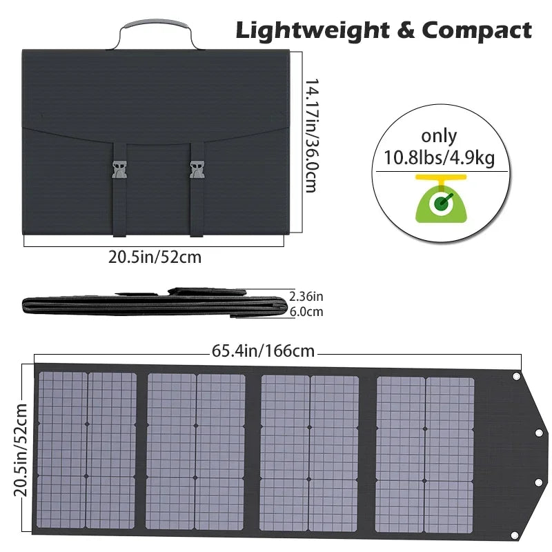 Panel solar plegable flexible de alta eficiencia para viajes, teléfonos y embarcaciones, kit de panel solar portátil de 12 V, 2000 W, 1500 W, 1000 W y 500 W