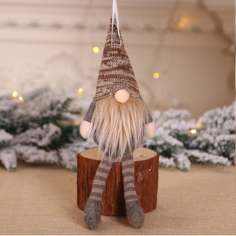 Christmas Plush Gnomes Doll Xmas Tree Hanging Mini Santa Claus Gnomes Pendant Christmas Swedish Home Decoration Lovely Doll Gift