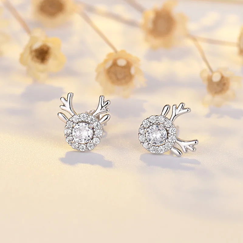 925 Sterling Silver Stud Earrings Zircon High Quality For Women's Wedding Fine Jewelry Accessories Gift