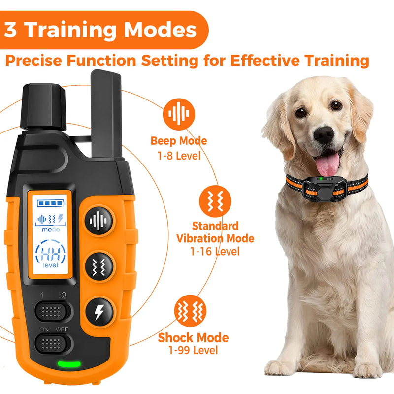 Collar de entrenamiento eléctrico para perros de 3300 pies con control remoto, resistente al agua, para cachorros de 5 a 120 libras con vibración de choque