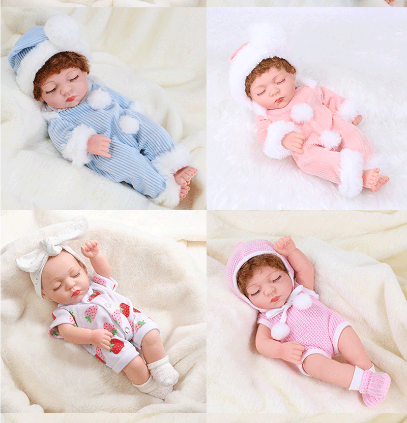 11/19/30cm Silicone Reborn Dolls Baby Reborn Toys Waterproof Vinyl Bebe Doll Cute Mini Reborn Baby Doll For Girls Birthday Gift