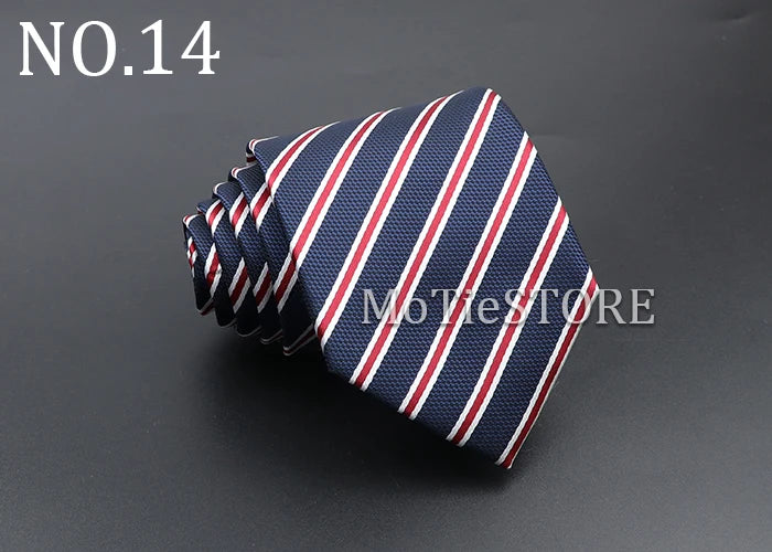 Men's Fashion Tie 8cm Blue Necktie Classic Plaid Striped Neck Tie Paisley Floral Neckties Daily Wear Cravat Wedding Party Gift