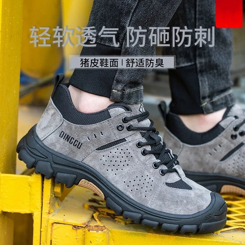 New Indestructible Shoes Work Sneakers Steel Toe Cap Safety Shoes Men Boots Anti-smash Anti-puncture Work Boots Security