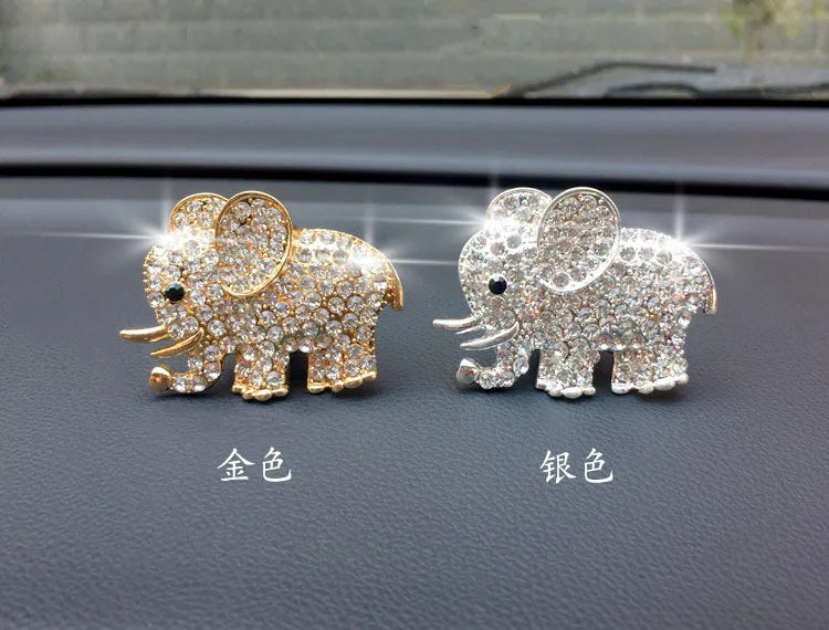 1 ambientador con forma de elefante de diamante para ventilación de coche, con clip para aromaterapia, fragancia, decoración de perfume, accesorios para coche